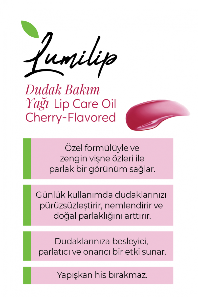 Lumilip Parlatıcı Ve Nemlendirici Dudak Bakım Yağı - Vişne Aromalı Lip Gloss 6ml