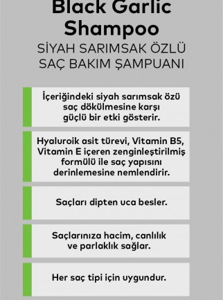 Siyah Sarımsak Şampuanı Aloe Vera İlaveli 400 ML