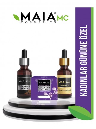 Maia mcVitamin E Serum & Vitamin C Serum & Kolajen Sabun Aydınlatıcı